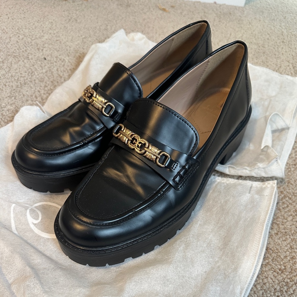 Sam Edelman Black Lug Sole Loafers